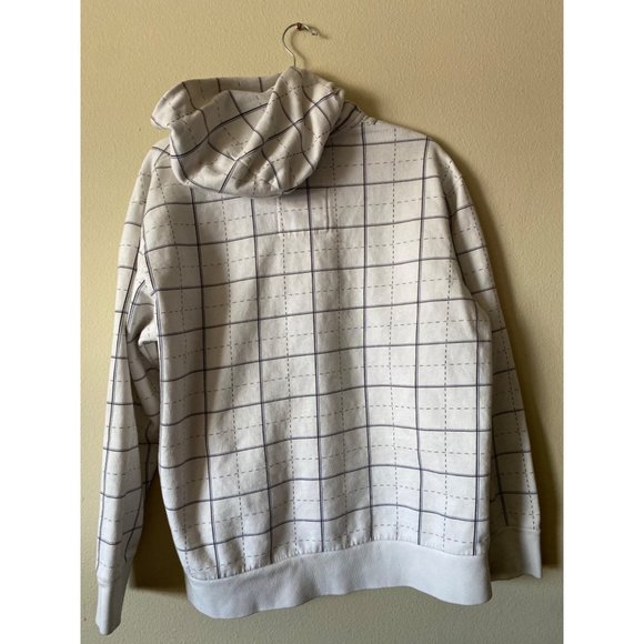 Springfield Mens Plaid Long Sleeve Full Zip Jacket Hoodie Sweashirt Cream XL - Picture 10 of 13